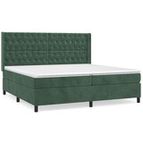  Box spring postelja z vzmetnico temno zelena 200x200 cm žamet, (20761305) | Shoptok.si