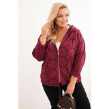 Kesi Włoski Women's Plus Size cotton zip-up sweatshirt burgundy | shoptok.hr