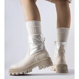 Gemre Beige ankle boots with decorative upper Garrett | Shoptok.si