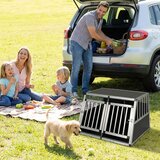 Kućni ljubimci Potovalna kletka za pse, aluminijasta transportna škatla za psa, srebrna | Shoptok.si