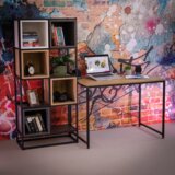Kondela Pisalna miza, hrast/črna, 100x60 cm, MELLORA | Shoptok.si