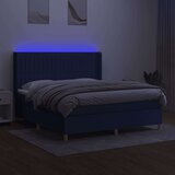  Box spring s madracem LED plavi 160x200 cm od tkanine | shoptok.hr