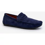 Kesi Men's eco suede loafers, navy blue, Nedlin