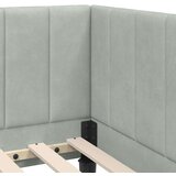  Kotna postelja z vzglavjem Svetlo siva 80 x 200 cm Žamet, (5000069071) | Shoptok.si