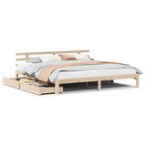 Maison Chic Posteljni okvir - Dvoposteljna postelja - Zakonska postelja s predali 180x200 cm trdna borovina, (21692290) | Shoptok.si
