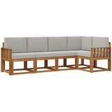  Set vanjskih sofa 5 kom. Prirodna i svijetlo siva Smeđa 247 x 128,5 x 73 cm | Shoptok.si