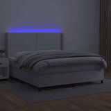  Box spring s madracem LED bijeli 180x200 cm umjetna koža | shoptok.hr