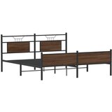 Metalni okvir kreveta bez madraca smeđa boja hrasta 183x213 cm | shoptok.hr