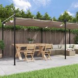 vidaXL Pergola s pomično streho taupe 589x292x230 cm cene