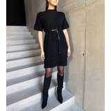 Gemre Black midi dress with a delicate belt Dustina | shoptok.hr