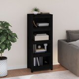 vidaXL Knjižna omara črna 50x35x125,5 cm trdna borovina Cene
