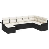vidaXL set od 8 komada sofe za vrt s jastučićima Crni poli ratan | shoptok.hr