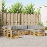  Set vanjskih sofa 7 pcs Bijela i svijetlosiva | shoptok.hr