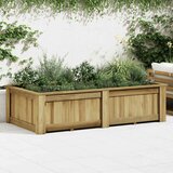 vidaXL Dvignjeno cvetlično korito 196x100x50 cm impregnirana borovina - - Rjava - 90.4 - 196 x 100 x 50 cm - 2025-vidaXL-TOPSELLER | Shoptok.si