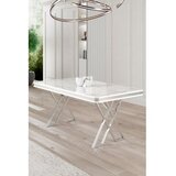Hanah home Trpezarijski sto Vals White Marble Chrome | ePonuda.com