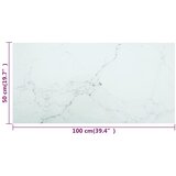 Stolna ploča bijela 100x50 cm 6 mm staklena s mramornim uzorkom | Eponuda.com