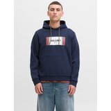 Jack & Jones Sweater majica 'JJHAYATO' mornarsko plava / smeđa / bijela | shoptok.hr