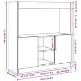 vidaXL Visoka komoda boja hrasta 92x33x100 cm od konstruiranog drva | shoptok.hr