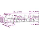  Set vanjskih sofa 6 kom. Prirodna i krem Smeđa 402 x 164,5 x 73 cm | shoptok.hr