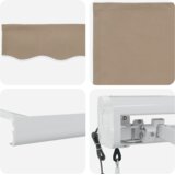  Retraktilna tenda Bež 400 × 300 cm Tkanina in kovina, (5000207013) | Shoptok.si