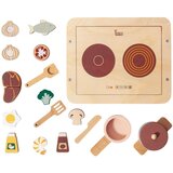 Ginger Home Dečiji drveni kuhinjski set sa šporetom, posuđem, priborom za jelo i seckanjem hrane, prirodno drvo ( W10B464 ) | Eponuda.com