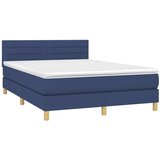  Krevet box spring s madracem LED plavi 140x200 cm od tkanine | shoptok.hr