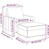  Fotelja s tabureom siva 60 cm od umjetne kože | shoptok.hr