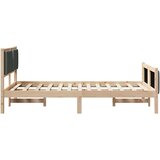  Krevetna konstrukcija Tamno siva 120 x 190 cm tkanina Smeđa | Shoptok.si