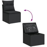  14-dijelni set vrtnih sofa s jastucima poliratan crni | shoptok.hr