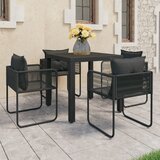 vidaXL 5-dijelni vrtni blagovaonski set od PVC ratana crni Cijene
