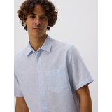 Reserved Regular fit košulja s mješavinom lana - bljedoplavo | shoptok.hr
