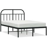 Metalni okvir za krevet s uzglavljem crni 120x200 cm | shoptok.hr
