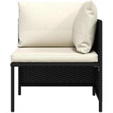  Modularna kutna sofa od poliratana s jastucima crna | shoptok.hr