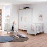 Paidi OTROŠKA POSTELJICA Oscar 145,4/76,2/83,3 cm bela, barve hrasta | Shoptok.si