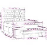Krevet s oprugama i madracem plavi 140x200 cm od tkanine | shoptok.hr