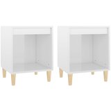 Maison Chic Dvo delni komplet Nočne omarice - Nočne mize visok sijaj bele 40x35x50 cm, (21689933) | Shoptok.si