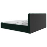 Makamii Temno zelena oblazinjena zakonska postelja s prostorom za shranjevanje z letvenim dnom 140x200 cm Lemi – | Shoptok.si