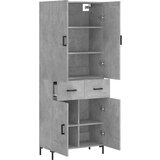  Visoka komoda siva betona 69 5x34x180 cm od konstruiranog drva | shoptok.hr