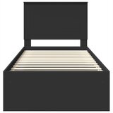  Krevetna konstrukcija Crna 90 x 190 cm Čvrsto borovo drvo | shoptok.hr