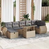  8-dijelni set vrtnih sofa od poliratana s jastucima bež Slike