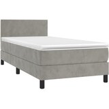 box spring s madracem LED svjetlosivi 90x200 cm baršun | shoptok.hr