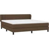  Box spring postelja z vzmetnico temno rjava 180x200 cm blago, (20902365) | Shoptok.si