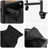  Košara za rublje s 3 odjeljka i kotačićima, dimljena hrastovina | shoptok.hr