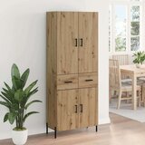 vidaXL Visok predalnik Umetni hrast 69,5 x 34 x 180 cm Konstruiran les | Shoptok.si