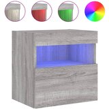 Maison Chic Stenska TV omarica - TV stojalo - Televizijska omarica z LED lučkami siva sonoma 40x30x40 cm, (21701675) Cene