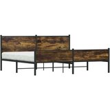 vidaXL Metalni okvir kreveta bez madraca boja hrasta 200x200 cm | shoptok.hr