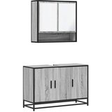  2-dijelni set kupaonskog namještaja siva boja hrasta drveni | shoptok.hr