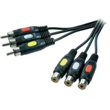 inč AV priključni kabel [3x činč utikač - 3x činč-utikač] 3 m crn