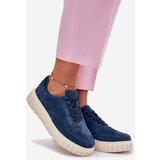EVENTO Suede Women's Platform Sneakers Navy Rilwena | Shoptok.si