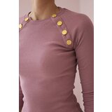 Kesi Dress with decorative buttons navy pink | shoptok.hr